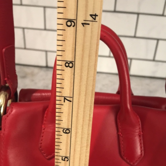 J Crew Crossbody Purse Womens Red Harper Leather Shoulder Bag Classic Bohemian - Picture 10 of 12